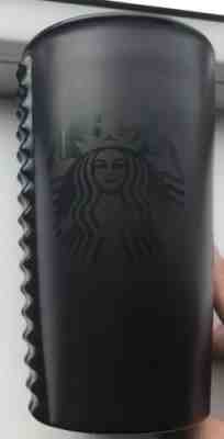 STARBUCKS 2015 Studded Matte Black On Black Ceramic Tumbler Mug 10oz  RARE - Sold on eBay Oct, 1st 2018 for $13.00