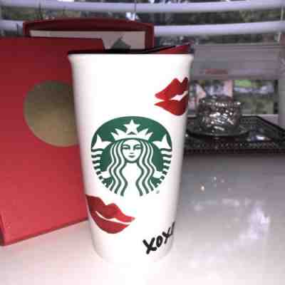 Starbucks 2015 Red Lips XOXO 12oz Double Wall Travel Tumbler New In Box - Sold on eBay Sep, 27th 2018 for $25.00
