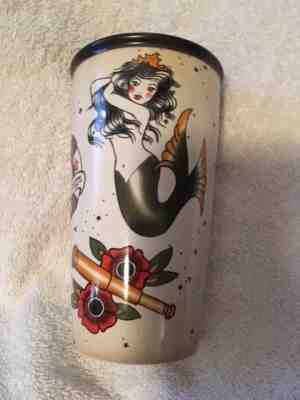 Starbucks 2015 Tattoo Dot Mermaid Siren Ceramic Travel Mug Tumbler 12oz  - Sold on eBay Sep, 25th 2018 for $55.00