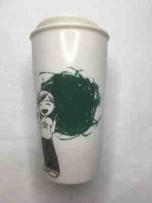 STARBUCKS 2015 DOT COLLECTION FINGER PAINT BOY CERAMIC TRAVEL TUMBLER MUG 12OZ - Sold on eBay Sep, 25th 2018 for $26.95