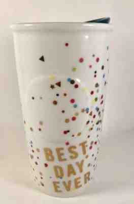 Starbucks 2015 “ Best Day Ever “ Confetti Tumbler 10 oz. Travel Mug w/ Lid - Sold on eBay Sep, 24th 2018 for $25.00