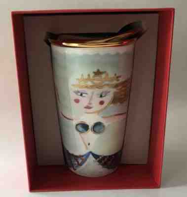 Starbucks 2015 Illustrated Siren Mermaid Ceramic Tumbler Travel Mug 12 oz. - Sold on eBay Sep, 21st 2018 for $66.00
