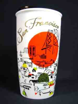 Starbucks San Francisco Ceramic Tumbler Travel Mug Cup 12 Oz 2015 New With Tag - Sold on eBay Sep, 21st 2018 for $29.95