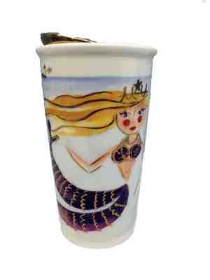 Starbucks 2015 Mermaid Tumbler Ceramic Travel Coffee Tea Cup 12 fl oz - Sold on eBay Sep, 20th 2018 for $16.99