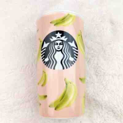 Starbucks 2015 Pink Banana 12 oz Ceramic Tumbler With Lid - Sold on eBay Sep, 19th 2018 for $24.95