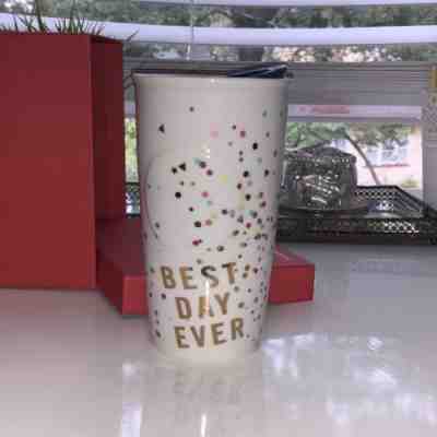 Starbucks 2015 Confetti Best Day Ever Double Wall Travel Tumbler New In Box - Sold on eBay Sep, 13th 2018 for $26.00