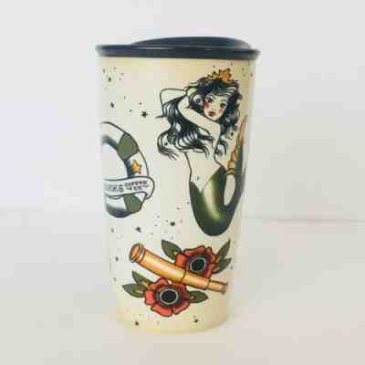 Starbucks Tattoo Dot Mermaid Ceramic Double Wall Travel Mug Tumbler 12oz 2015 - Sold on eBay Sep, 13th 2018 for $64.99