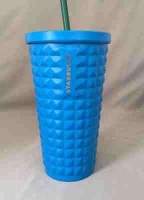 Starbucks Blue Studded Quilt Stainless Steel Cold Cup Tumbler 16 Oz 2015. NWT! - Sold on eBay Sep, 13th 2018 for $30.00