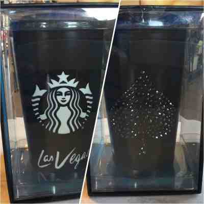 Starbucks Las Vegas Black Swarovski Spade 2015 Ltd Edition Ceramic Tumbler NIB - Sold on eBay Sep, 12th 2018 for $80.00