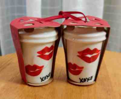 2 Christmas Starbucks Ceramic Ornament 2015 coffee cup tumbler lips NEW XOXO - Sold on eBay Sep, 10th 2018 for $29.99