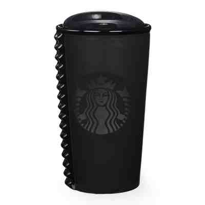 STARBUCKS 2015 Studded Matte Black On Black Ceramic Tumbler Mug 10oz NIB RARE - Sold on eBay Sep, 9th 2018 for $37.00