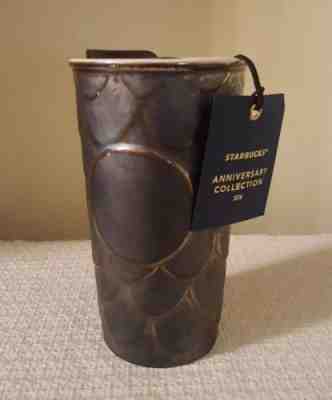 Starbucks 2016 Anniversary 10 oz Ceramic Tumbler/Travel Mug w/ Golden Scales NEW - Sold on eBay Oct, 28th 2018 for $45.00