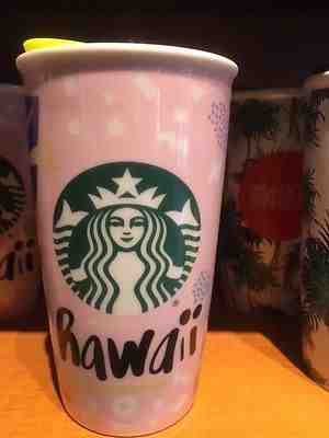 NEW 2016 Starbucks Hawaii Ceramic Travel Tumbler 12 OZ - Sold on eBay Oct, 28th 2018 for $31.95