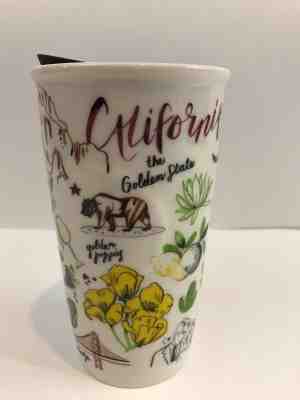 Starbucks 2016 California Double Wall Ceramic Tumbler w Lid NICE!! - Sold on eBay Oct, 28th 2018 for $44.87