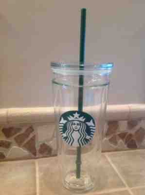 STARBUCKS Tumbler 20 oz Venti GLASS Double Wall Cold Cup 20oz 2016 - Sold on eBay Oct, 24th 2018 for $30.00