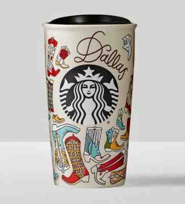 New Starbucks 2016 Local To Go Cup Travel Tumbler Mug DALLAS Texas Cowboy Boots  - Sold on eBay Oct, 23rd 2018 for $59.99