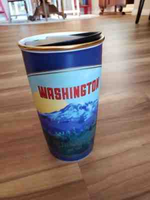 Starbucks Coffee 2016 WASHINGTON Evergreen State Traveler Tumbler Blue Ceramic  - Sold on eBay Oct, 8th 2018 for $39.99
