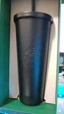 RARE 2016 STARBUCKS COLD CUP MATTE BLACK STAINLESS STEEL TUMBLER 24oz - Sold on eBay Oct, 7th 2018 for $200.00