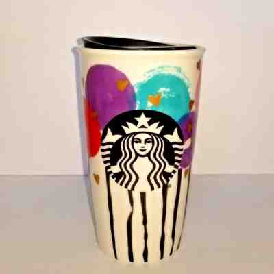 Starbucks Tumbler Ceramic 12 Oz Valentine Balloons Mermaid Siren 2016 NEW Coffee - Sold on eBay Oct, 7th 2018 for $13.00