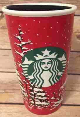 2016 New Starbucks Coffee Red Ceramic Tumbler Christmas Winter Holiday Tree 12oz - Sold on eBay Oct, 2nd 2018 for $16.75