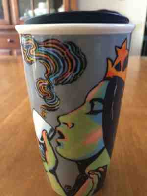 Starbucks Siren 2016 25th Anniversary Ceramic Tumbler Milton Glaser LTD - Sold on eBay Oct, 1st 2018 for $33.00
