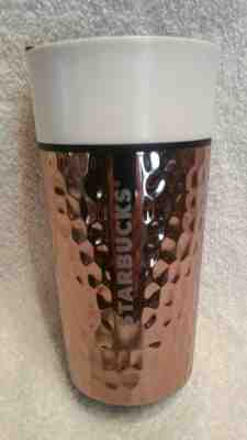 Starbucks Rose Gold Ceramic Hammered Design Travel Tumbler 12oz  2016 EUC - Sold on eBay Sep, 30th 2018 for $25.00