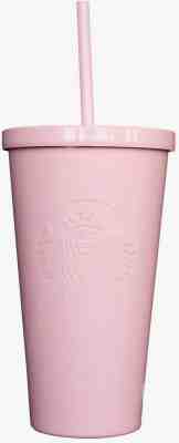  New Starbucks Matte Pink Stainless Steel Cold Cup Tumbler 2017 Grande 16 oz - Sold on eBay Oct, 18th 2018 for $39.99