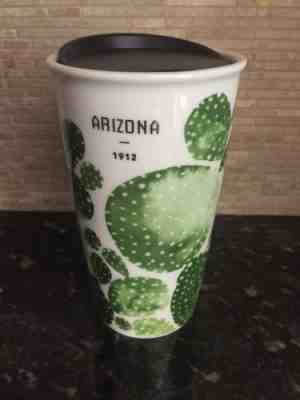 Starbucks Coffee 2017 Arizona Cactus Ceramic Double Wall Travel Tumbler - Sold on eBay Oct, 18th 2018 for $30.00