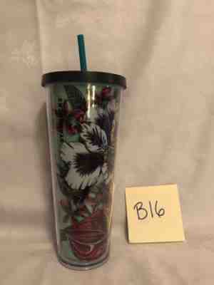 STARBUCKS 2017 Green Tropical Spring Acrylic 24 oz Ounce Cup Tumbler & Straw B16 - Sold on eBay Oct, 18th 2018 for $27.00