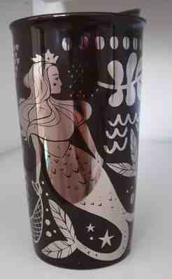 NEW Starbucks SIREN Mermaid Ceramic Double Walled Tumbler Brown Mirror 2017 12oz - Sold on eBay Oct, 17th 2018 for $19.00