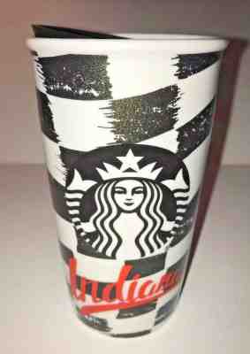 Starbucks 2017 Special Indiana RACING "Checkered Flag” Ceramic Tumbler (NEW) - Sold on eBay Oct, 16th 2018 for $32.00