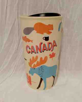 Starbucks 2017 Maple Leaf Canada Double Wall Ceramic Travel Mug Tumbler 12 oz  - Sold on eBay Oct, 13th 2018 for $29.95