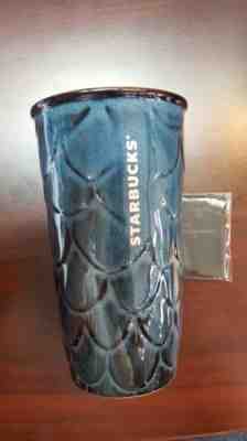 Starbucks 2017 Blue Scales Traveler Travel Mug Tumbler Ceramic 10oz NEW - Sold on eBay Oct, 10th 2018 for $10.00