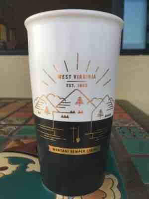 Starbucks 2017 West Virginia Double Ceramic Tumbler w/Lid - NEW - Hard to Find - Sold on eBay Oct, 10th 2018 for $45.00