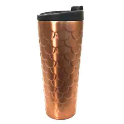 2017 Starbucks Copper Siren Scales Travel Tumbler Mermaid 18 oz. Stainless Steel - Sold on eBay Oct, 8th 2018 for $30.00
