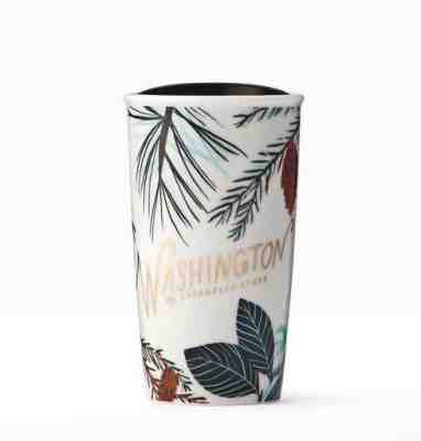 NEW 2017 STARBUCKS TUMBLER TRAVEL CUP MUG WASHINGTON THEMED ART GREEN TREES - Sold on eBay Oct, 7th 2018 for $39.99