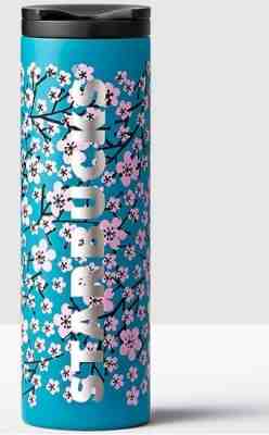 NEW Starbucks 2017 CHERRY BLOSSOMS BLUE Stainless Steel Tumbler 16 oz LAST ONE! - Sold on eBay Oct, 7th 2018 for $49.00