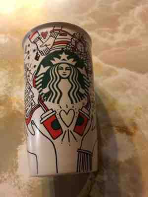 Starbucks Christmas Double Wall Ceramic Siren Travel Mug Tumbler 12 oz 2017 NICE - Sold on eBay Oct, 6th 2018 for $4.50