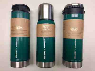 STANLEY + STARBUCKS 2018 set 3-THERMAL BOTTLE,-FRENCH PRESS TUMBLER GREEN - Sold on eBay Nov, 13th 2018 for $99.00