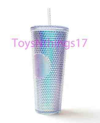 Starbucks Holiday Iridescent Tumbler bling prismatic Rainbow 2018 24oz Straw cup - Sold on eBay Nov, 12th 2018 for $37.64