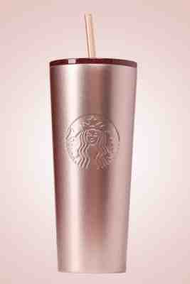 NEW Starbucks 2018 Holiday Tumbler Cold Cup Rose Gold Pink Glitter Sparkle HTF - Sold on eBay Nov, 12th 2018 for $44.99