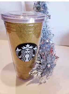 Starbucks 2018 Holiday gold glitter 20oz tumbler cup straw Lid - Sold on eBay Nov, 12th 2018 for $15.00