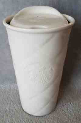 Starbucks Tumbler 2012 White Quilted Mermaid Logo Double Wall Ceramic Lid 10oz - Sold on eBay Sep, 16th 2018 for $16.00