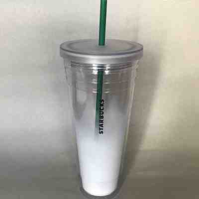 Starbucks 24oz Venti Cold Tumbler Frothy/Mist Plastic Double Wall 2012 - Sold on eBay Sep, 16th 2018 for $19.99