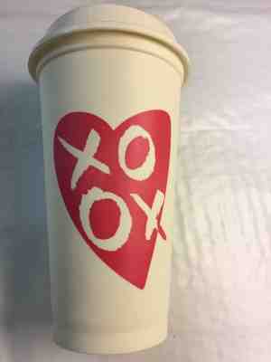 2012 Starbucks Sweetheart XO Reusable White Tumbler Travel Cup 16oz Pink Heart  - Sold on eBay Sep, 10th 2018 for $9.95