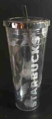 Starbucks 24 oz Tumbler Travel Silver Stars Cold Vente Cup 2012 NEW - Sold on eBay Sep, 9th 2018 for $20.29