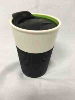 Starbucks 2012 Bone China White Coffee Cup 8oz Travel Tumbler W/ Green Inner Rim - Sold on eBay Sep, 5th 2018 for $17.50
