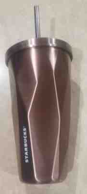 Starbucks Rose Gold Stainless Steel Facet Chiseled Cold Cup 16oz Tumbler 2012 - Sold on eBay Sep, 4th 2018 for $10.99