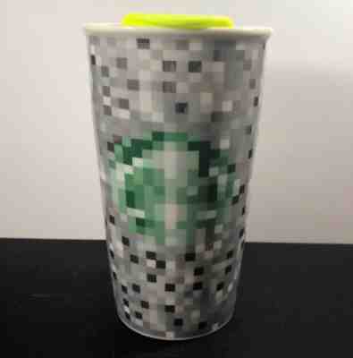 Starbucks Limited Rodarte Ceramic Pixel Tumbler Travel Mug 12 oz Cup 2012 - Sold on eBay Aug, 26th 2018 for $24.95