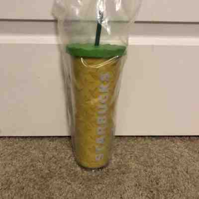 Starbucks Coffee Pineapple Tumbler 24 oz Yellow Travel Cup 2014 NEW - Sold on eBay Sep, 7th 2018 for $20.00